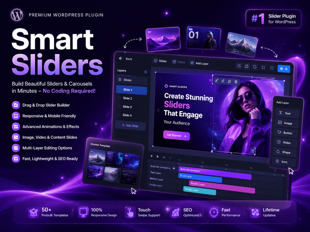 Smart Sliders – Build Beautiful Sliders & Carousels in Minutes – No Coding Required!