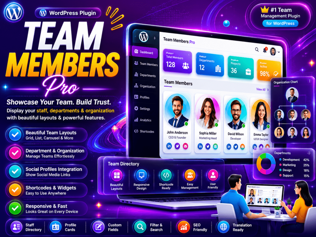 Team Members Pro – Showcase Your Team, Staff & Organization with Beautiful WordPress Layouts