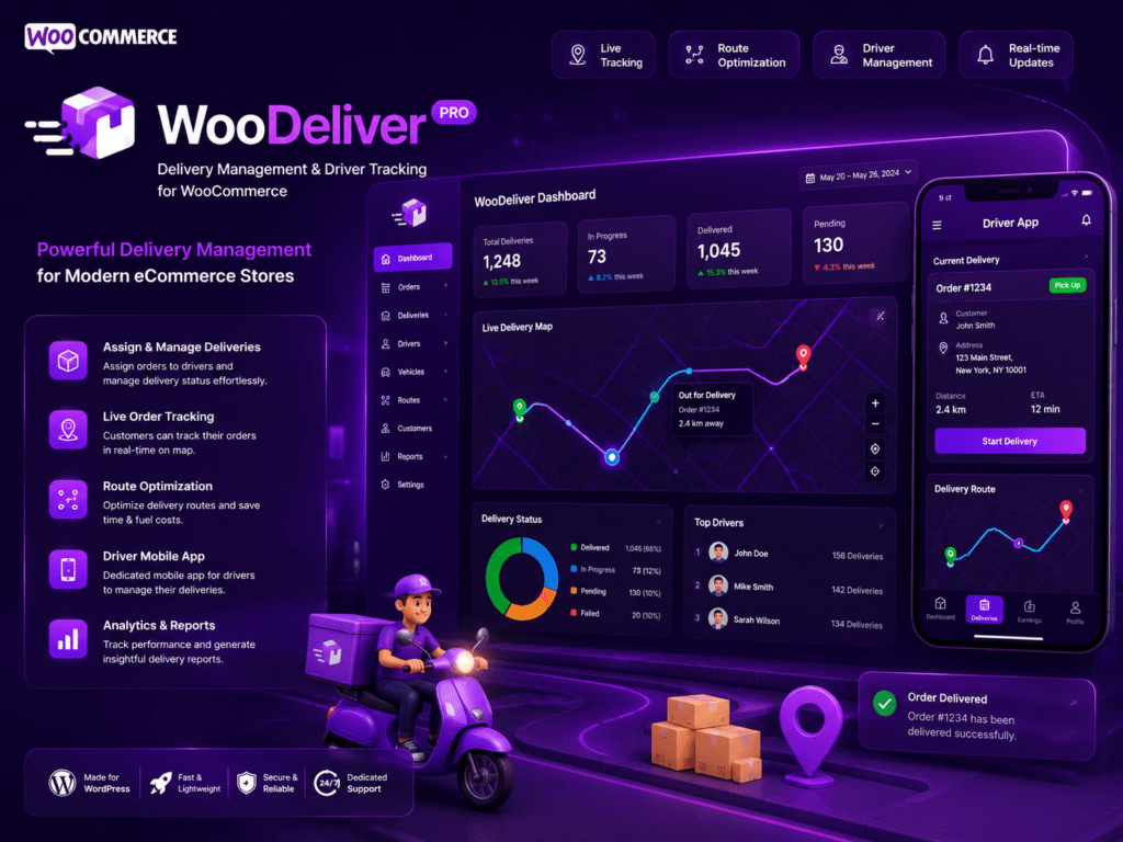 WooDeliver PRO – Delivery Management & Driver Tracking Plugin for WooCommerce