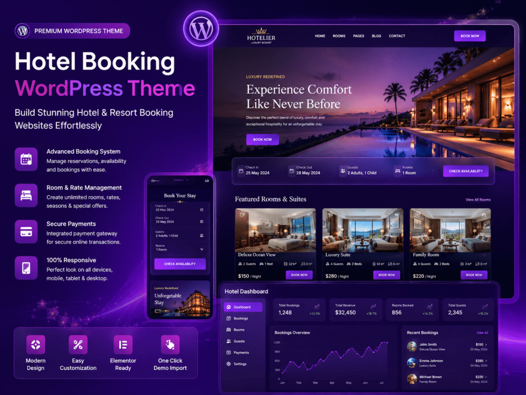 Hotel Booking WordPress Theme – Build Stunning Hotel & Resort Booking Websites